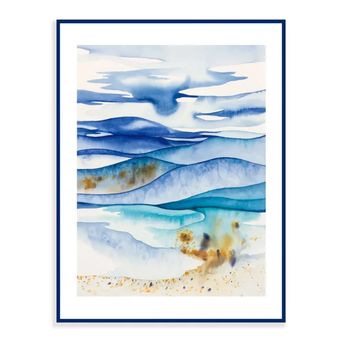 Malba krajiny akvarelem - pasparta a modrý rámeček